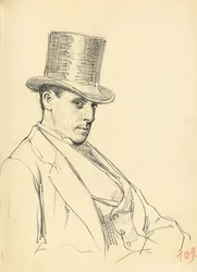 Seated Man with Top Hat