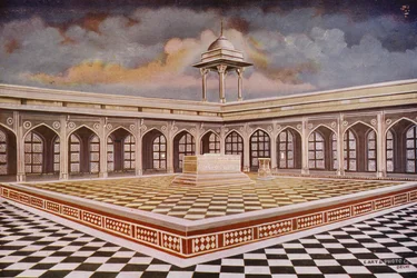 Agra: The Tomb of Akbar with its Marble Buildings