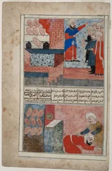 A group of men outside a bakery