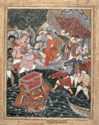 Arghan Div Brings the Chest of Armour to Hamza