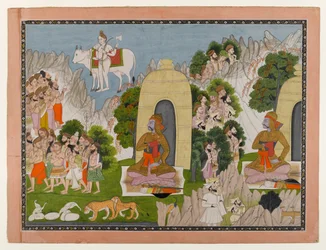 Arjunas Penance, scene from a Mahabharata series, c.1825-40