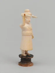 Black pawn, chess piece, India, circa 1820