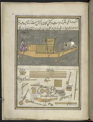 Boatman and Wife Ferrying Loads of Rice, 86 Drawings Bound into a Volume Depicting Trades and Occupations in Kashmir
