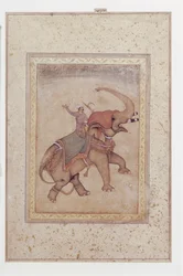 Elephant and Mahout (Elephant Driver), ca. 1595-1600