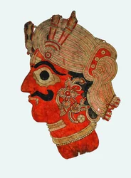 Giant shadow puppet from Karnataka, leather