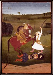 Indian Art: Battle between a Prince on Horseback and a Warrior (1765)