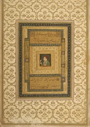 Jahangir Holding a Picture of the Madonna, Inscribed in Persian: Jahangir Shah, Moghul, 1620