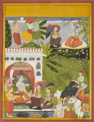 Kama Shoots a Love Arrow at Shiva, Page from a Copy of the Gita-Gauri, Song of Gauri