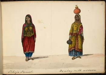 Khoja woman; Bombay milk-seller