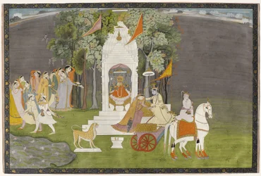 Krishna Abducting Rukmani from the Temple, c.1810