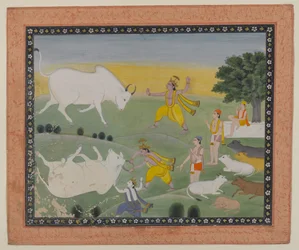 Krishna Defeating the Bull Demon