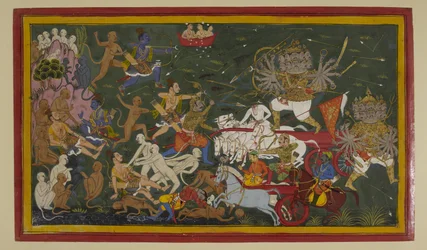 Lakshmana and Vibhishana wound Ravana; Lakshmana is injured and Hanuman is sent to the Himalayas