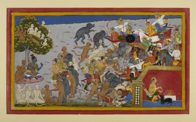 Lakshmana Leads Rama’s Army Against Indrajit’s Sacrifices at Nikumbhila