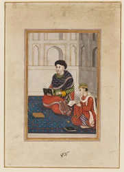 Man, Possibly a Mullah, Reading with a Scribe