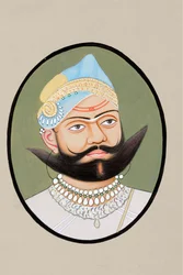 Miniature Painting of Maharaja Sajjan Singh 1874