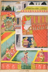 Miniature painting celebrating the birth of a child, possibly Aurangabad, Deccan