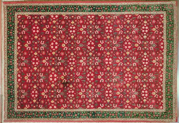 Mughal carpet with a blossom and lattice design, North Indian