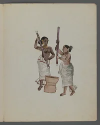One of a set of nine images showing Indians in different professions