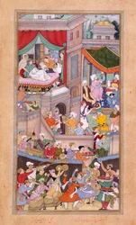 Astrologers Casting Horoscopes during the Celebrations for the Birth of Timur (1336) by Surdas Gujarati