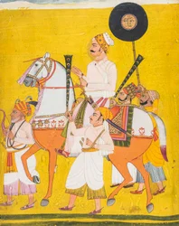 Portrait of a Man on Horseback, Possibly Maharaja Jai Singh II