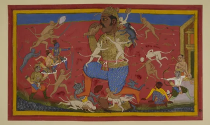 Rama and Lakshmana Wound Kumbhakarna as Demons Retreat
