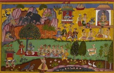 Rama Visits Sage Agastya in the Dandaka Desert, Who Invites Him to Stay the Night