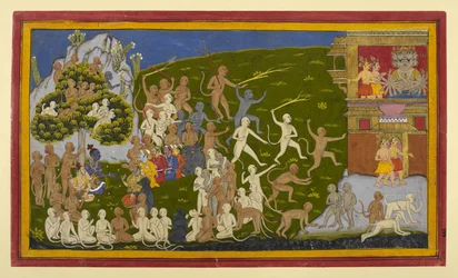 Spies Śuka and Sāraṇa Captured, Report to Rāvaṇa; Monkeys Harass Laṅkā