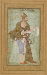 Sultan Ali Adilshah I of Bijapur, Album Folio with Painting, c.1590