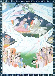 The Holy Family of Shiva and Parvati on Mount Kailash