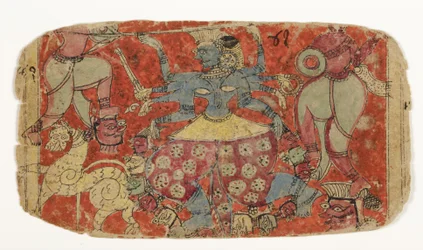 The goddess Kali battles demons, from Durga attacking the demons Shambha and Nishumbha