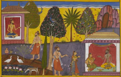 Trinabindu gives his daughter to Poulastya, who blesses her with a son, Vishravas