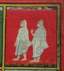 Two Jain Devotees, Udaipur, c.1810-20 (detail)