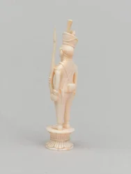 White pawn, chess piece, India, 1820