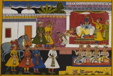 Shatrughna Visits Rama, Who Allows Him to Stay for a Week Due to His Duties