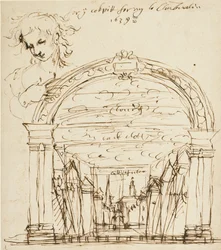 Scene from an unidentified play in the Cockpit-in-Court