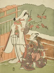 The Actors Arashi Sangoro II as Minamoto no Yoritomo Disguised as the Hat Maker