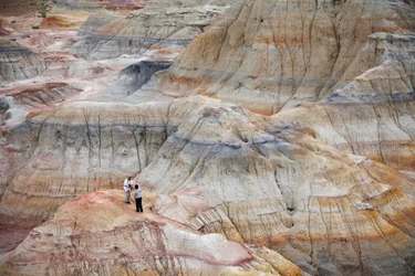 Colored Rocks Near Wu Cai Wan in the Gobi Desert, Xinjiang, Western China