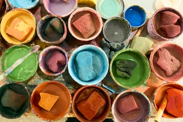 Details at a ceramic factory in Fez, Morocco
