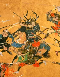 Samurai - 2 panels depicting a detail scene from the Battle of Osaka
