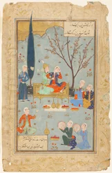 Khosrow and Shirin in a Garden, a Scene from the Khamsa of Nizami
