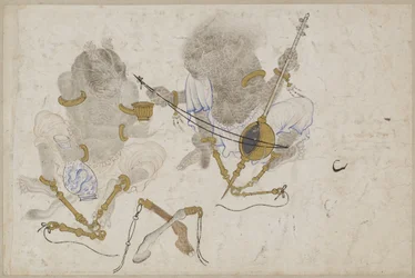 Two demons, fettered, 15th century