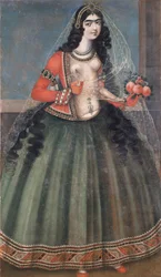 Woman Holding A Bunch of Roses
