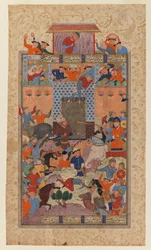 Folio from a Shahnameh: The Iranians Capture Afrasiyabs Fortress