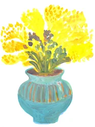 Bright Yellow Floral Vase