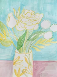 Soft Yellow Floral Vase