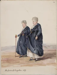 Lady Eleanor Butler and Miss Sarah Ponsonby, The ladies of Llangollen, c.1816 (drawing)