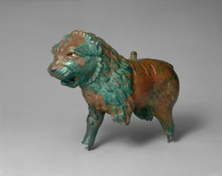 Figure of a lion, c.early to mid-1st millennium BC (copper alloy)