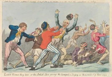 Lord Howe They Run, or the British Tars Giving the Carmignols a Dressing on Memorable 1st of June 1794