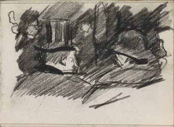 Man and Woman with Hat, Seen from the Back
