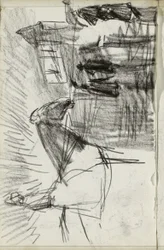 Rider and figures on the street